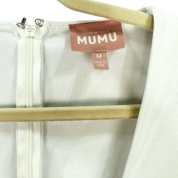 Show Me Your Mumu Barone Bodysuit White Square Neck Short Sleeve Size Medium - Picture 5 of 6